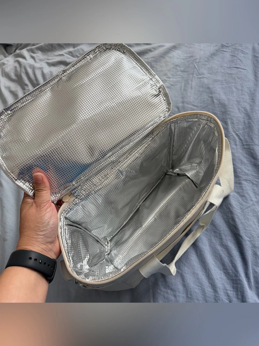 Limited Edition Nespresso Cream Insulated Cooler Travel Tote with long strap